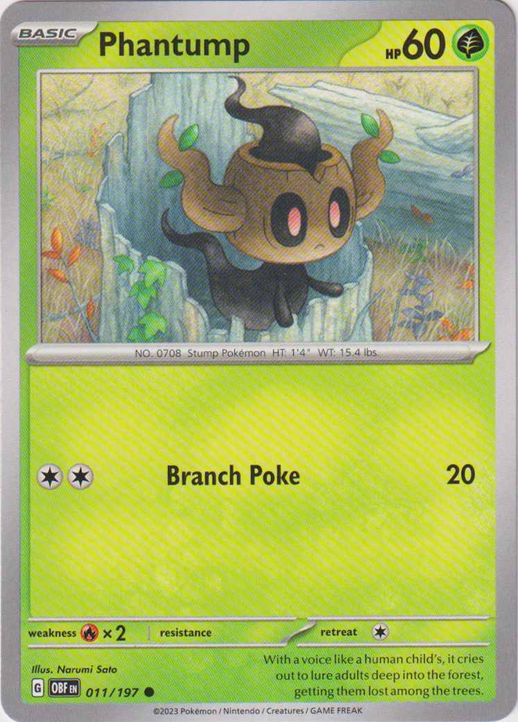 Phantump - 011/197 - Obsidian Flames - Card Cavern