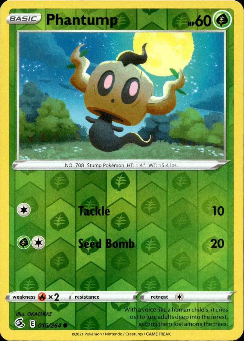 Phantump - 016/264 - Fusion Strike - Reverse Holo - Card Cavern