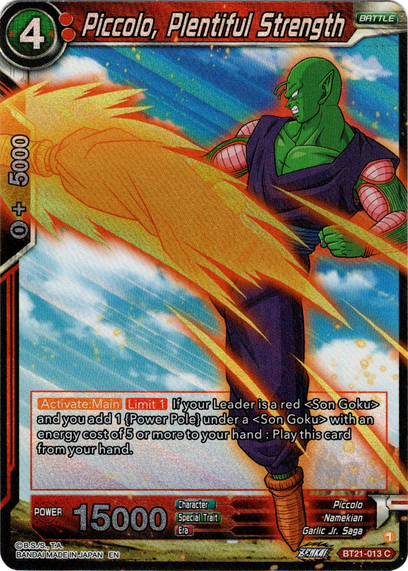 Piccolo, Plentiful Strength - BT21-013 - Wild Resurgence - Foil - Card Cavern