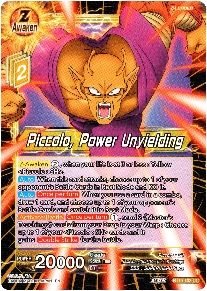 Piccolo, Power Unyielding - BT19-103 - Fighter's Ambition - Card Cavern