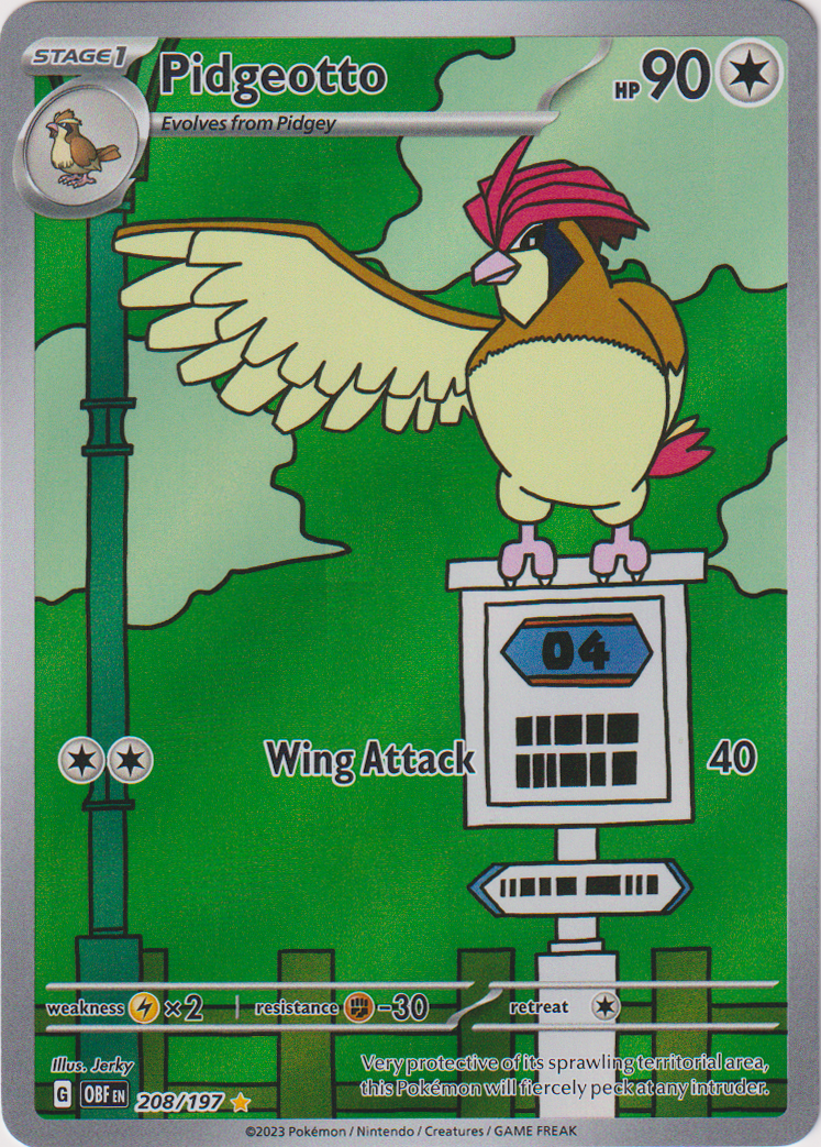 Pidgeotto - 208/197 - Obsidian Flames - Holo - Card Cavern