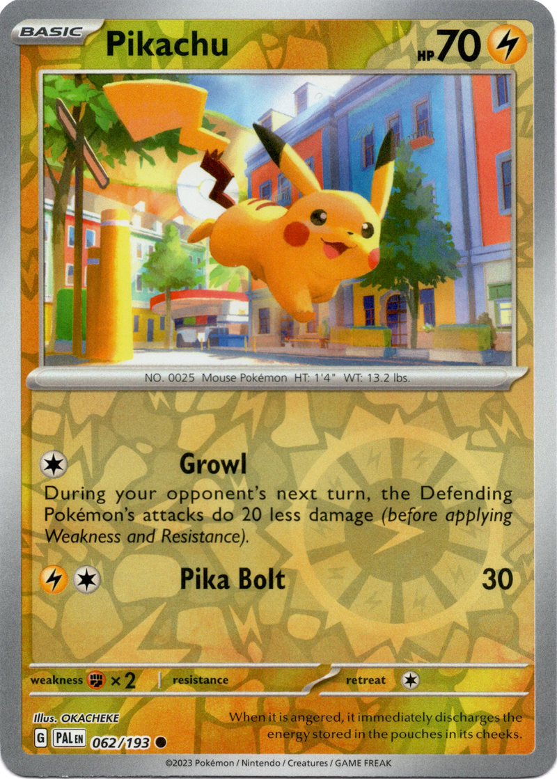 Pikachu - 062/193 - Paldea Evolved - Reverse Holo - Card Cavern