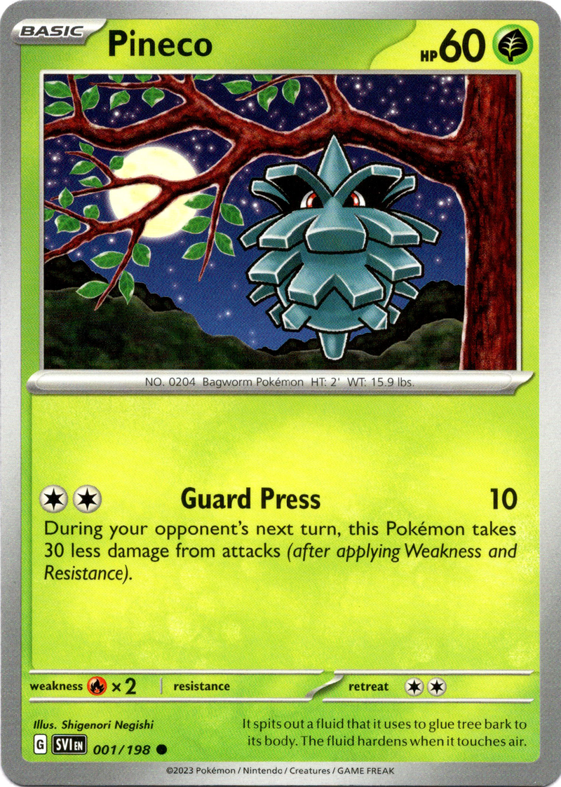 Pineco - 001/198 - Scarlet & Violet - Card Cavern