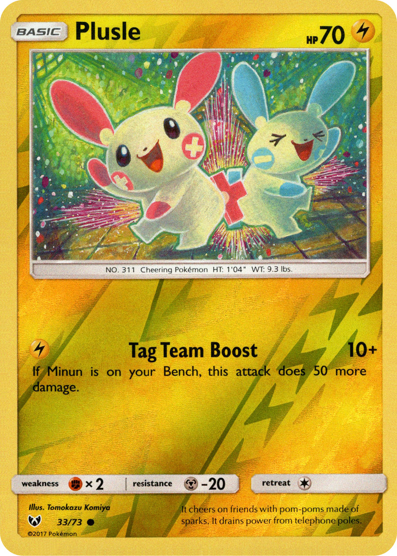 Plusle - 33/73 - Shining Legends - Reverse Holo - Card Cavern