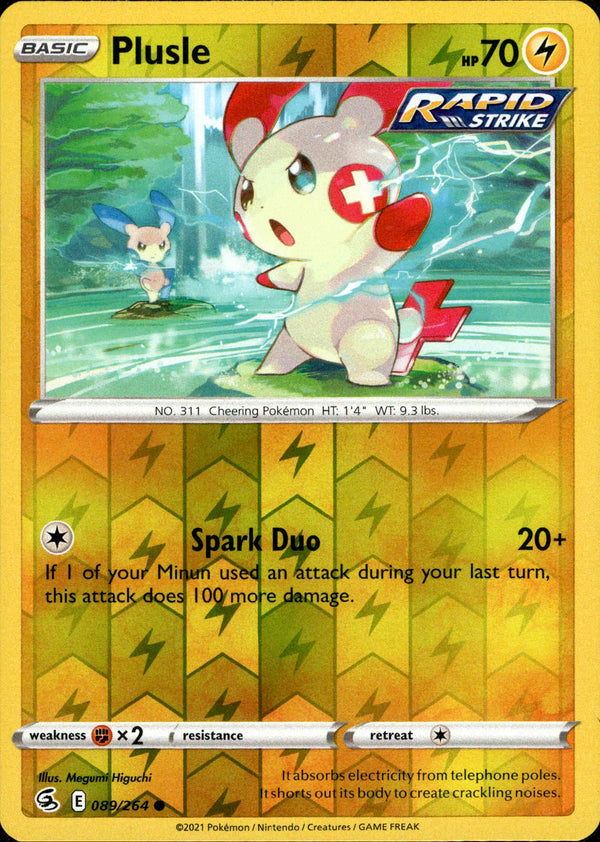 Plusle - 089/264 - Fusion Strike - Reverse Holo - Card Cavern