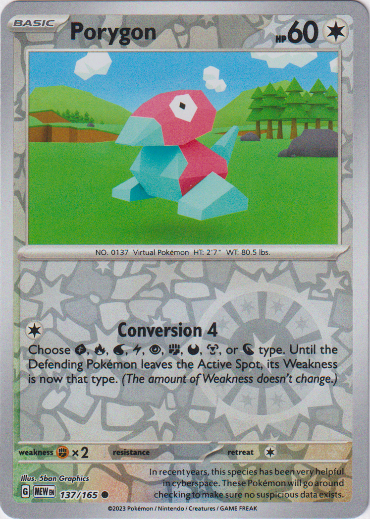 Porygon - 137/165 - Scarlet & Violet 151 - Reverse Holo - Card Cavern