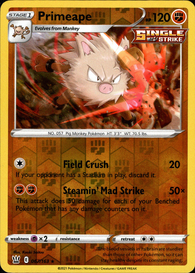 Primeape - 067/163 - Battle Styles - Reverse Holo - Card Cavern