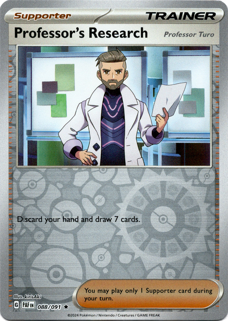 Professor’s Research - 088/091 - Paldean Fates - Reverse Holo - Card Cavern