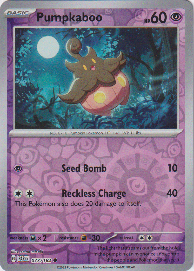 Pumpkaboo - 077/182 - Paradox Rift - Reverse Holo - Card Cavern