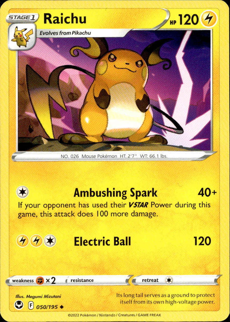 Raichu - 050/195 - Silver Tempest - Card Cavern