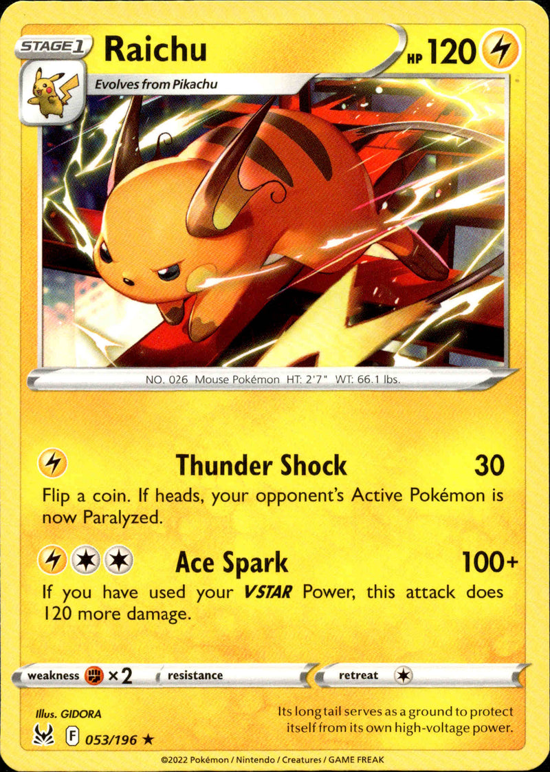 Raichu - 053/196 - Lost Origin - Card Cavern