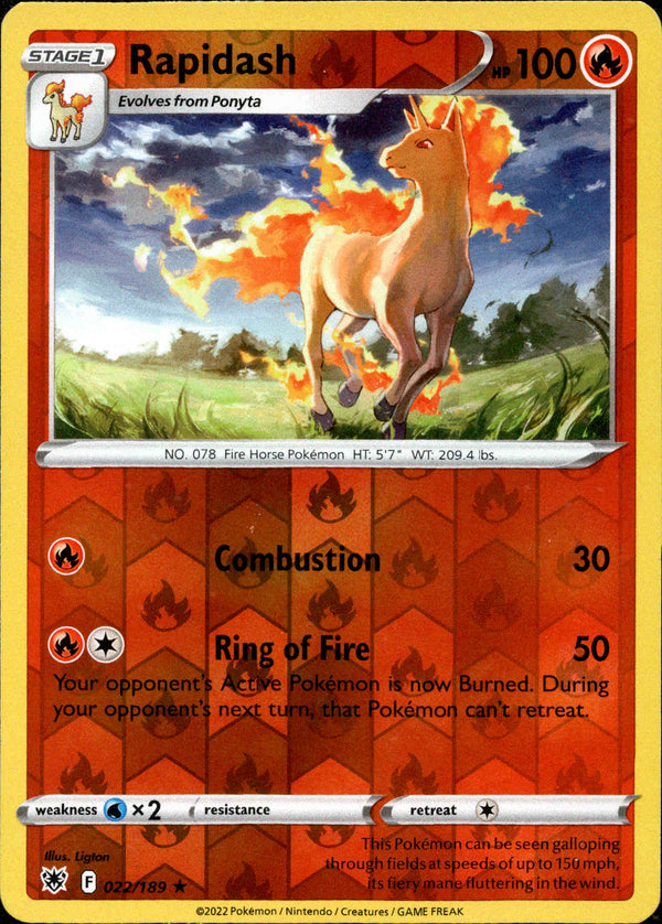 Rapidash - 022/189 - Astral Radiance - Reverse Holo - Card Cavern