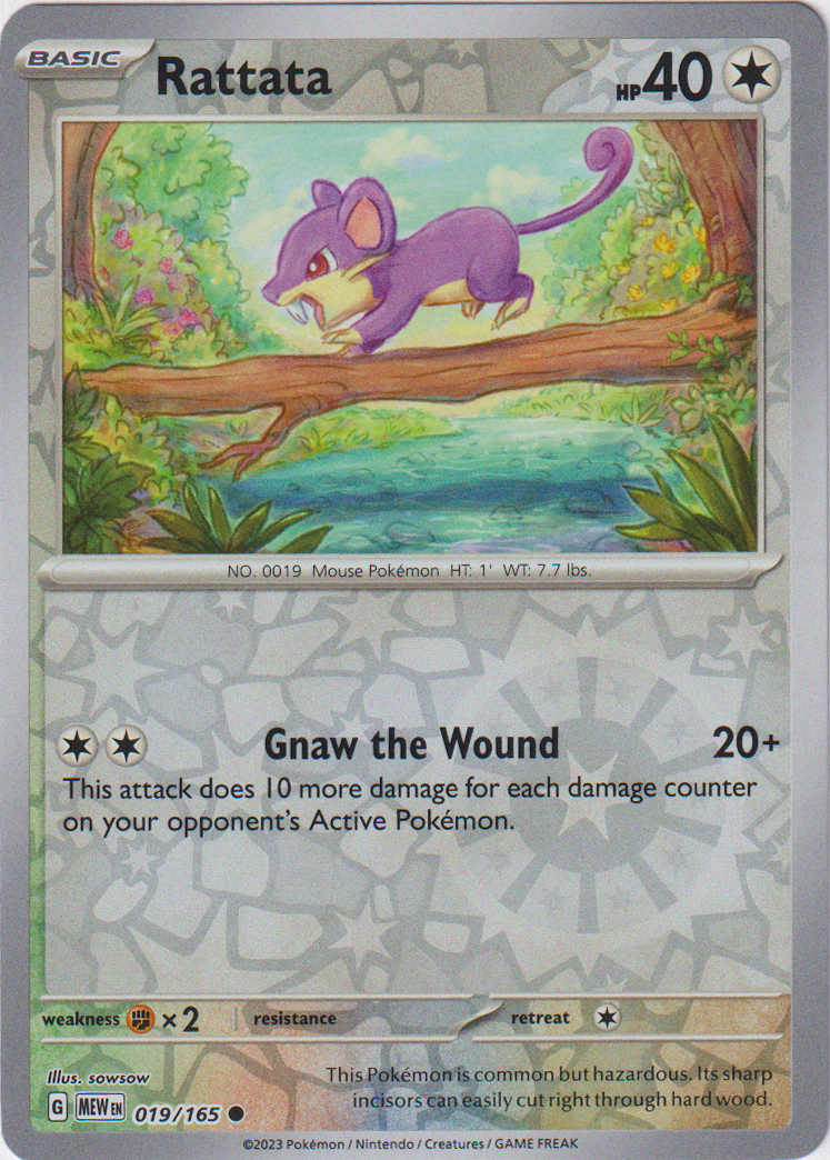 Rattata - 019/165 - Scarlet & Violet 151 - Reverse Holo - Card Cavern