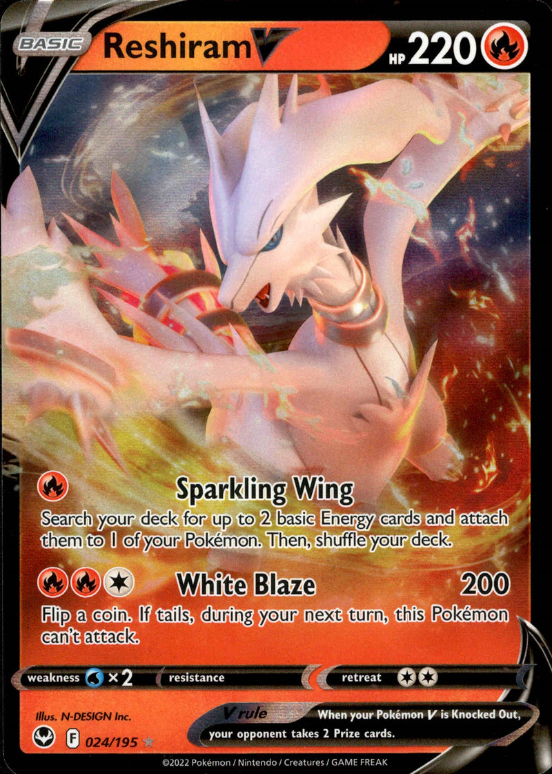 Reshiram V - 024/195 - Silver Tempest - Card Cavern