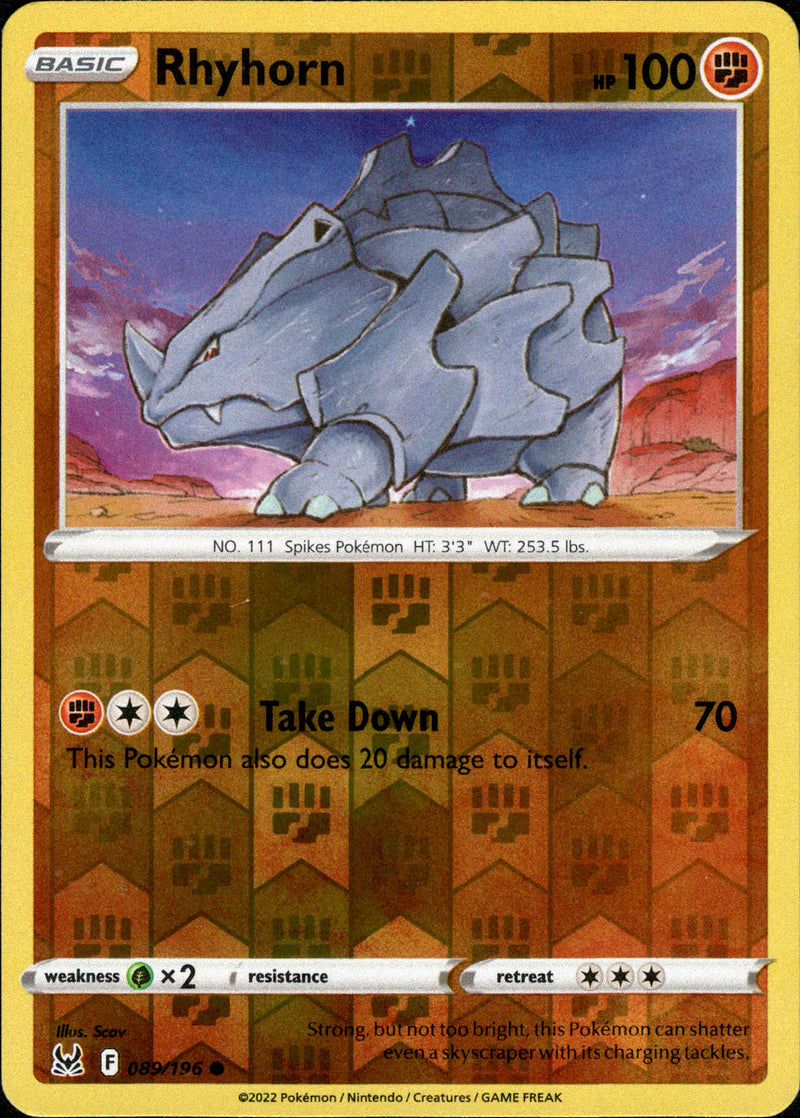 Rhyhorn - 089/196 - Lost Origin - Reverse Holo - Card Cavern