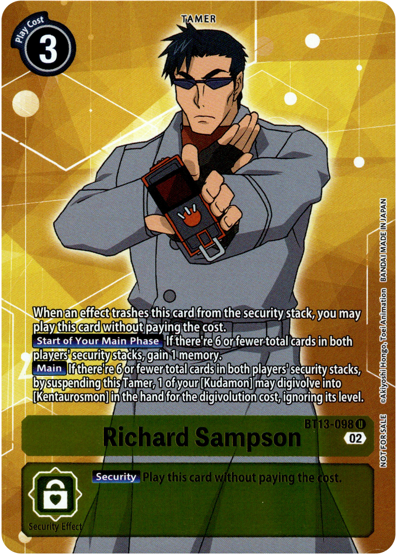 Richard Sampson Box Topper - BT13-098 U - Versus Royal Knight - Foil - Card Cavern