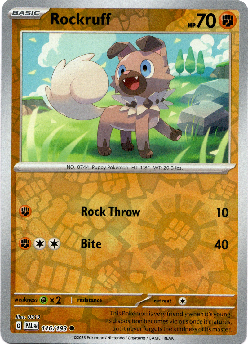 Rockruff - 116/193 - Paldea Evolved - Reverse Holo - Card Cavern