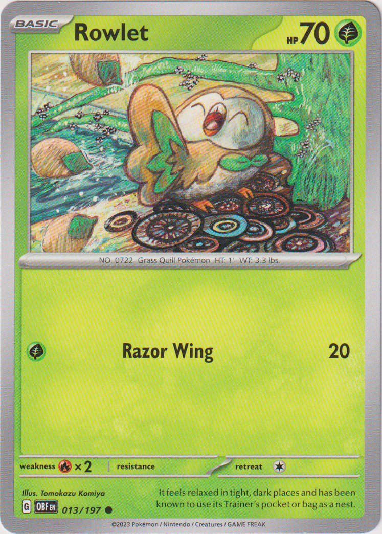 Rowlet - 013/197 - Obsidian Flames - Card Cavern