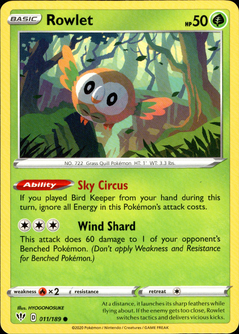 Rowlet - 11/189 - Darkness Ablaze - Card Cavern