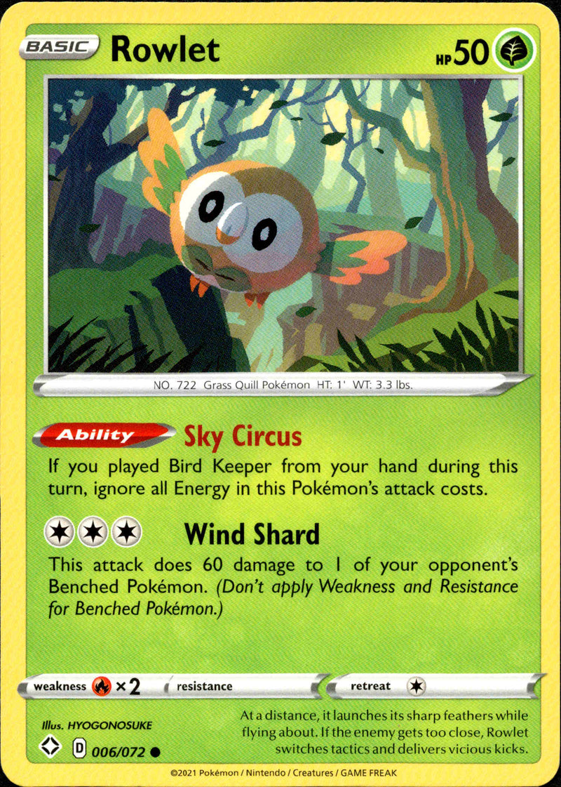 Rowlet - 006/072 - Shining Fates - Card Cavern