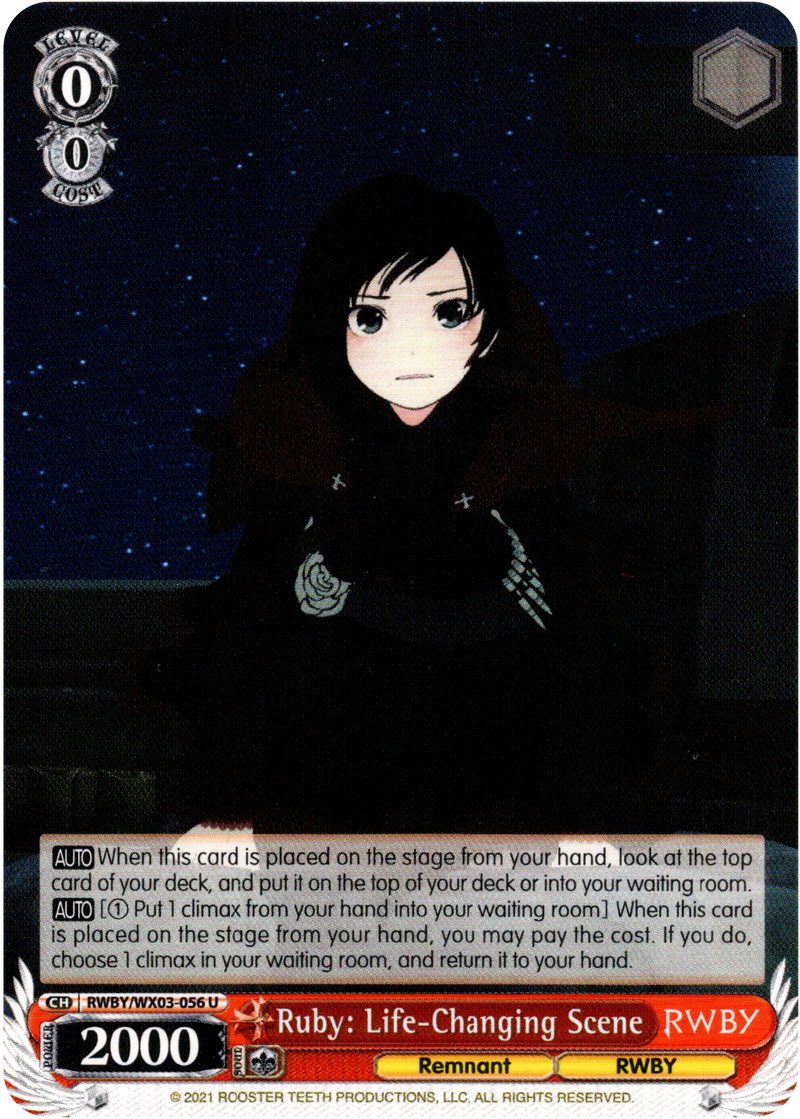 Ruby: Life-Changing Scene - RWBY/WX03-056 - RWBY - Card Cavern