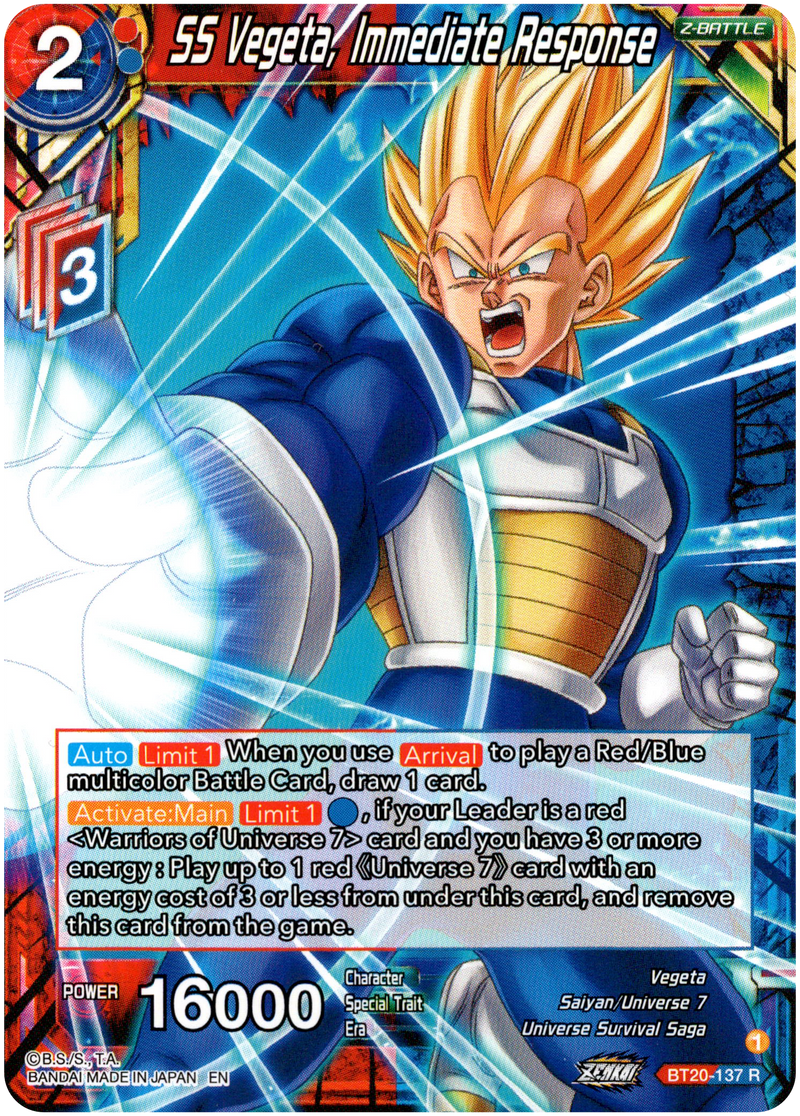 SS Vegeta, Immediate Response - BT20-137 R - Power Absorbed - Card Cavern