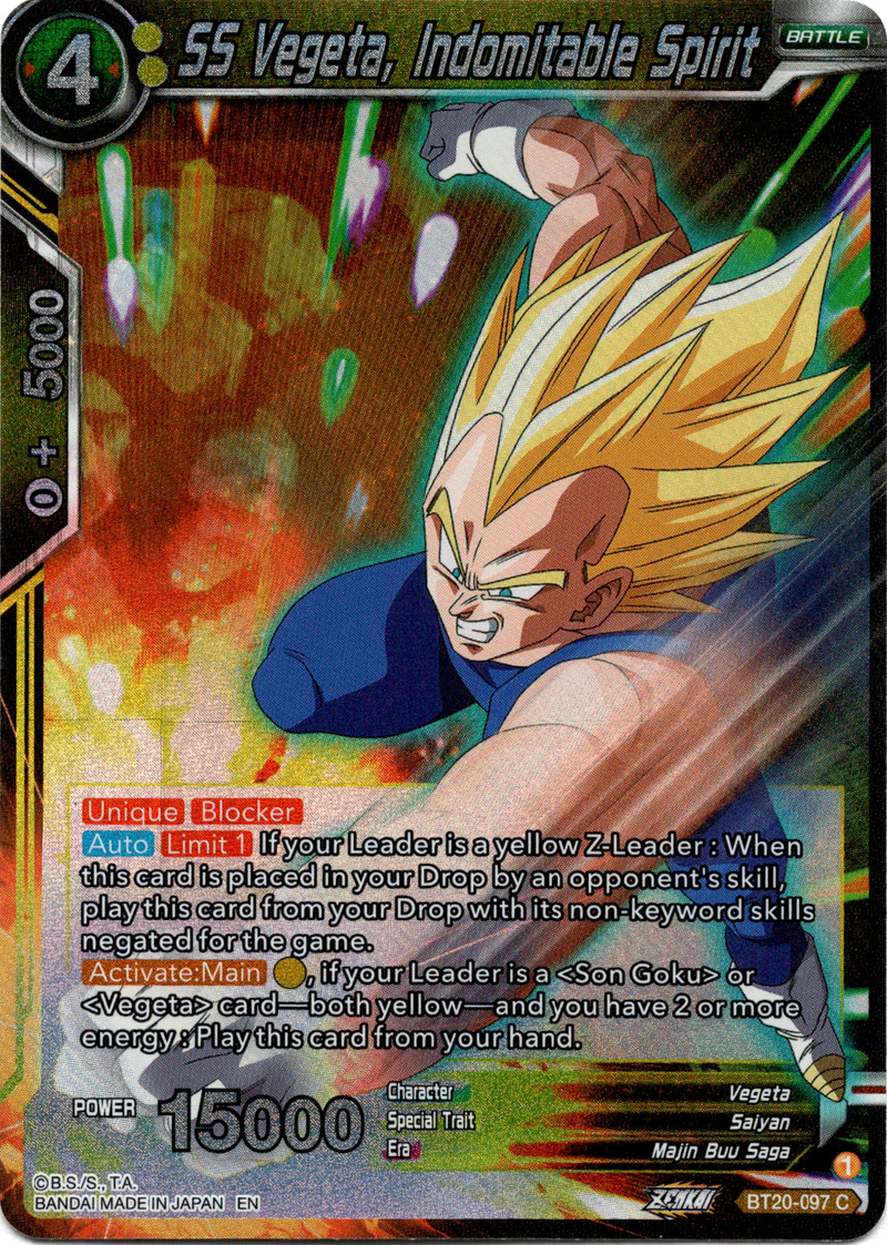 SS Vegeta, Indomitable Spirit - BT20-097 C - Power Absorbed - Foil - Card Cavern