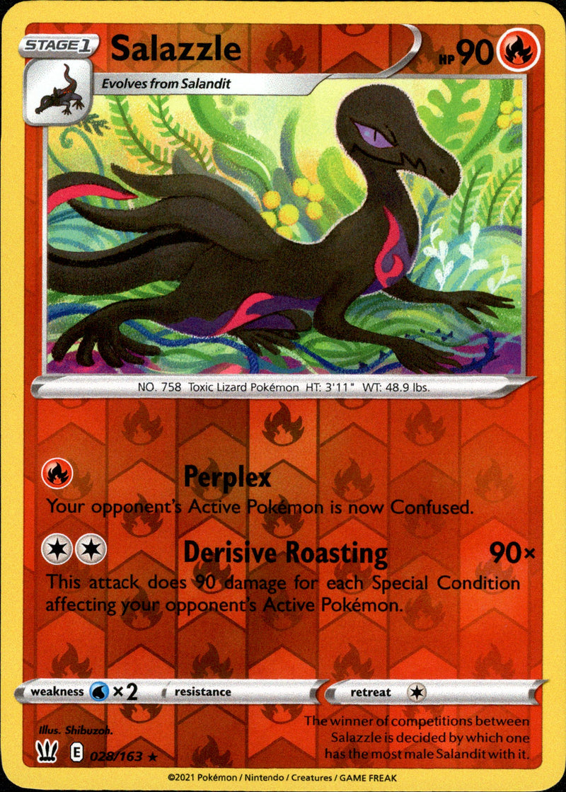 Salazzle - 028/163 - Battle Styles - Reverse Holo - Card Cavern