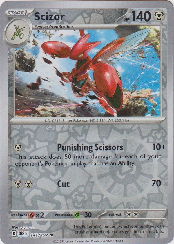 Scizor - 141/197 - Obsidian Flames - Reverse Holo - Card Cavern