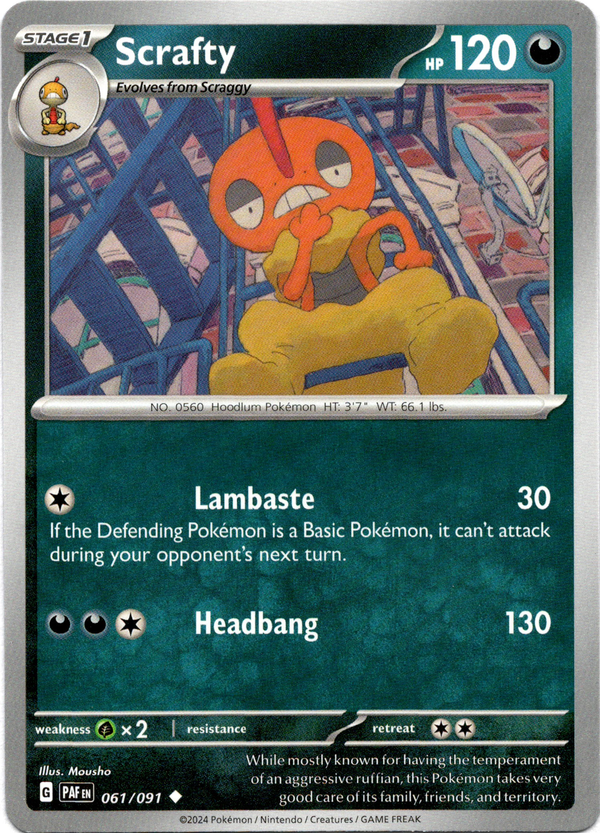 Scrafty - 061/091 - Paldean Fates - Card Cavern