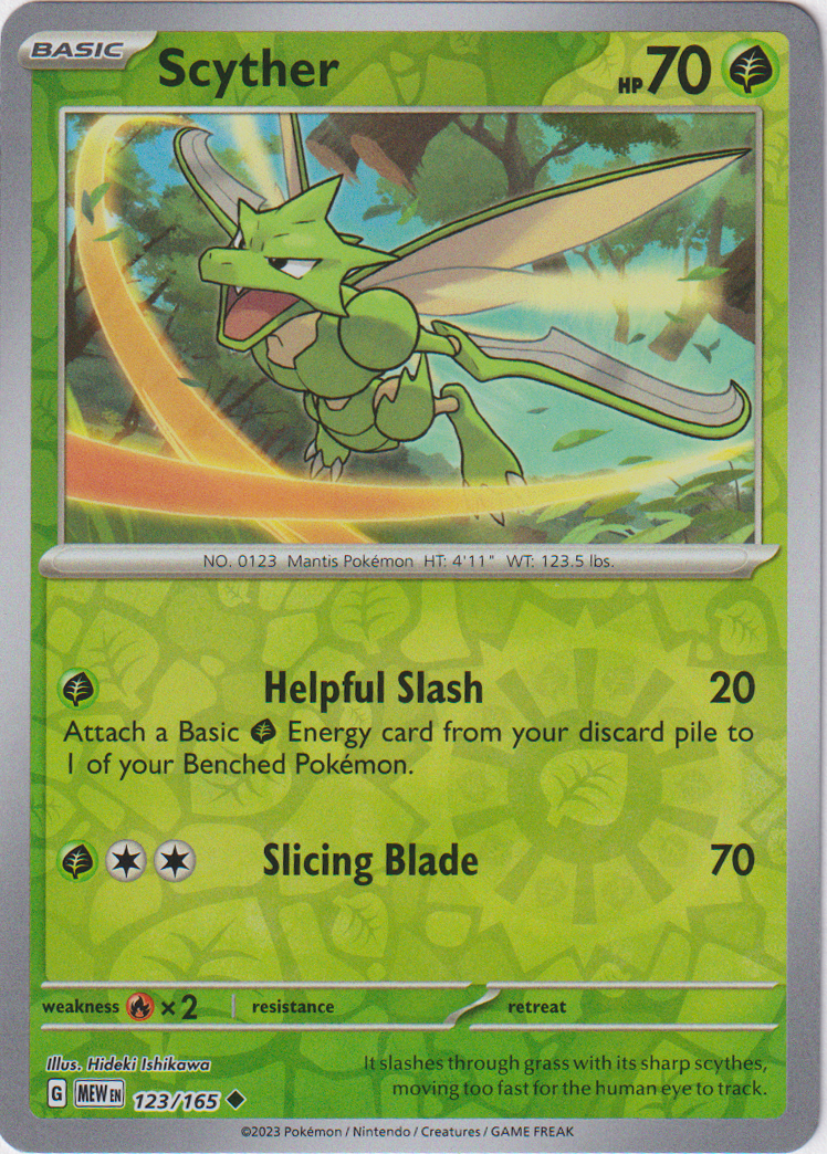 Scyther - 123/165 - Scarlet & Violet 151 - Reverse Holo – Card Cavern ...