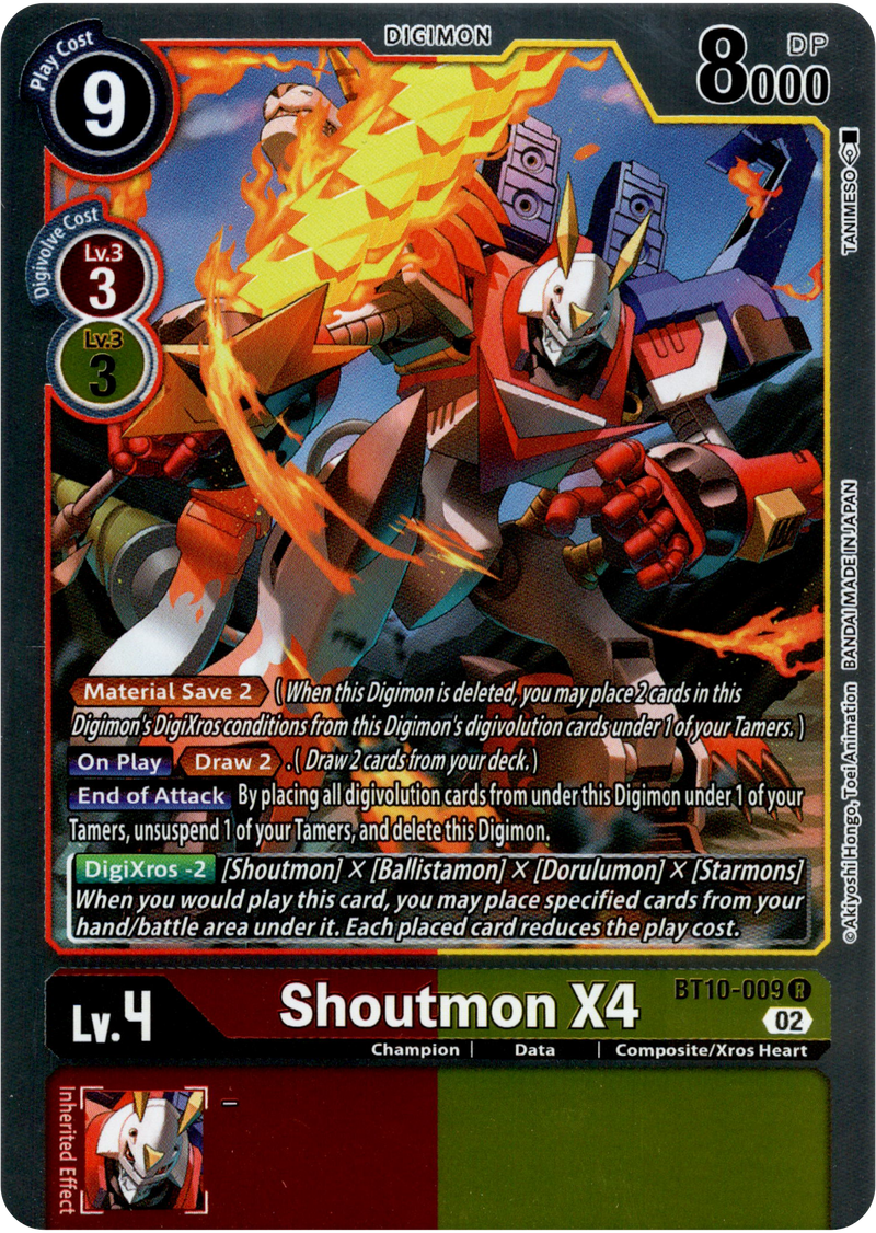 Shoutmon X4 - BT10-009 R - Xros Encounter - Foil - Card Cavern