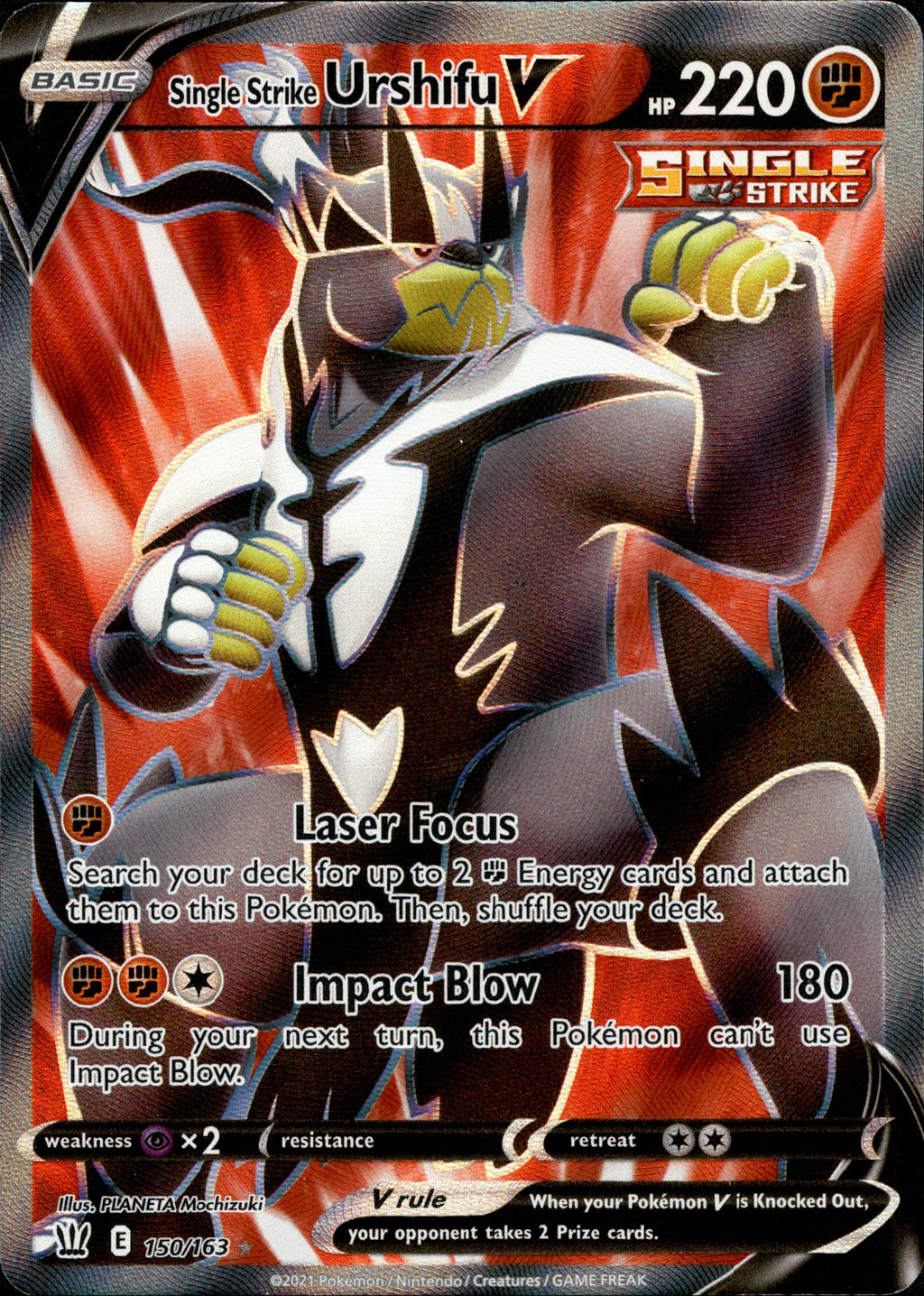 Single Strike Urshifu V Full Art - 150/163 - Battle Styles – Card ...