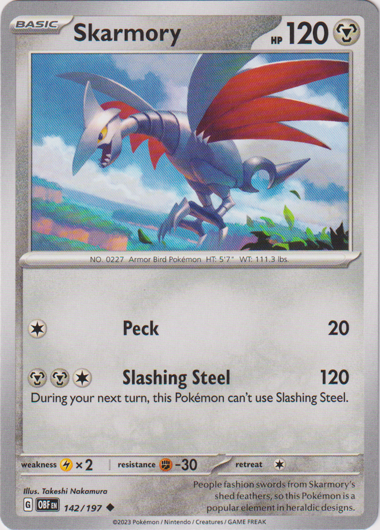 Skarmory - 142/197 - Obsidian Flames - Card Cavern