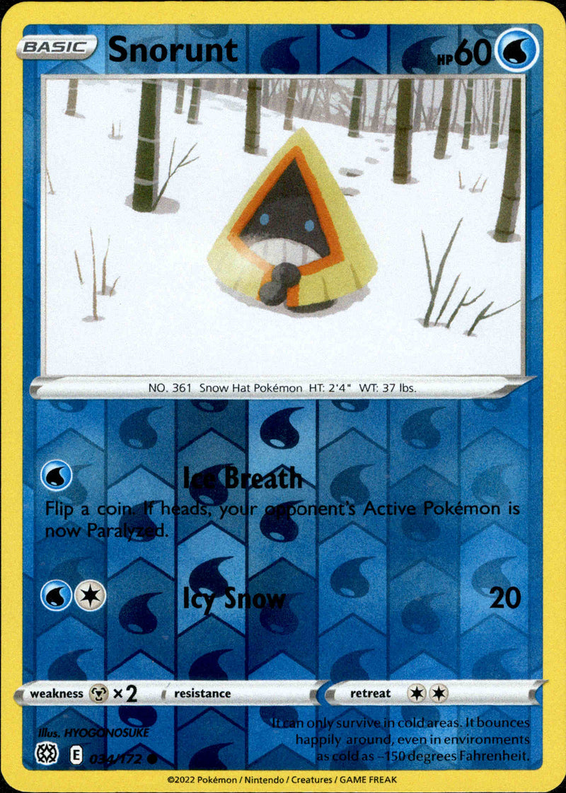 Snorunt - 034/172 - Brilliant Stars - Reverse Holo - Card Cavern