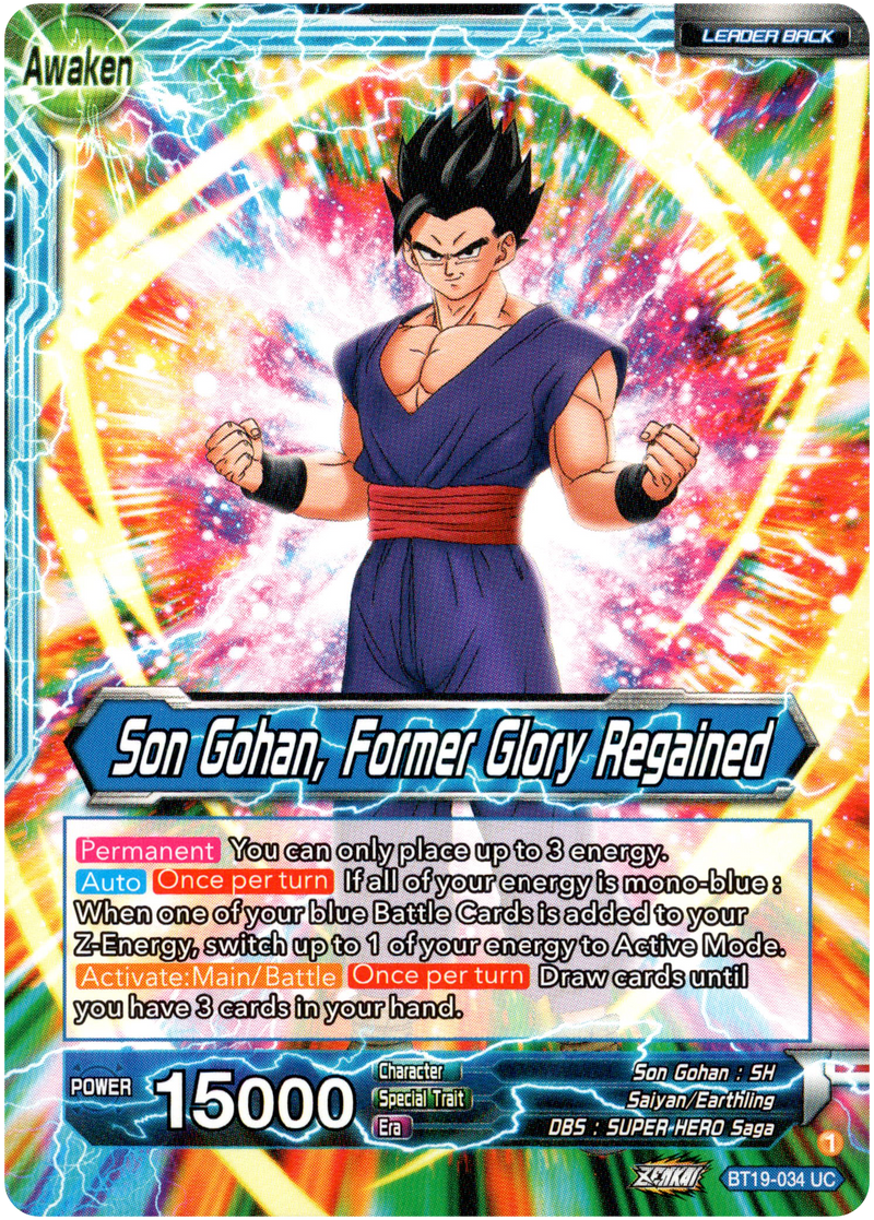 Son Gohan // Son Gohan, Former Glory Regained - BT19-034 - Fighter's Ambition - Card Cavern