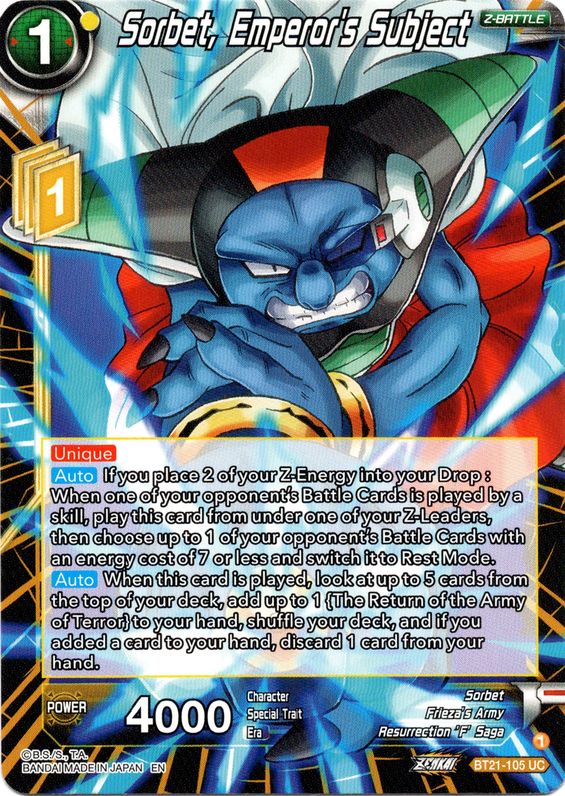 Sorbet, Emperor's Subject - BT21-105 - Wild Resurgence - Card Cavern