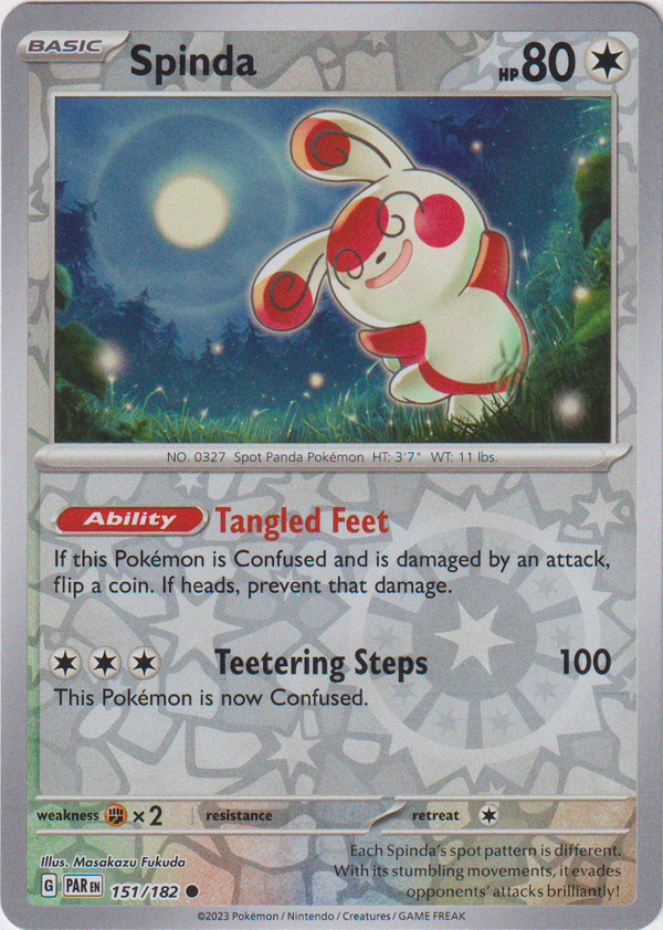 Spinda - 151/182 - Paradox Rift - Reverse Holo - Card Cavern