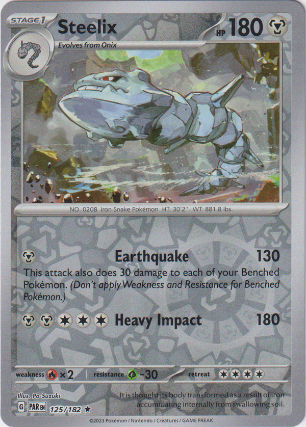 Steelix - 125/182 - Paradox Rift - Reverse Holo - Card Cavern