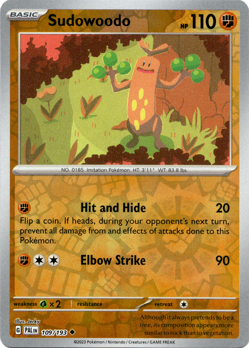 Sudowoodo - 109/193 - Paldea Evolved - Reverse Holo - Card Cavern