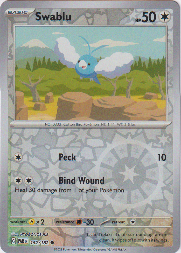 Swablu - 152/182 - Paradox Rift - Reverse Holo - Card Cavern