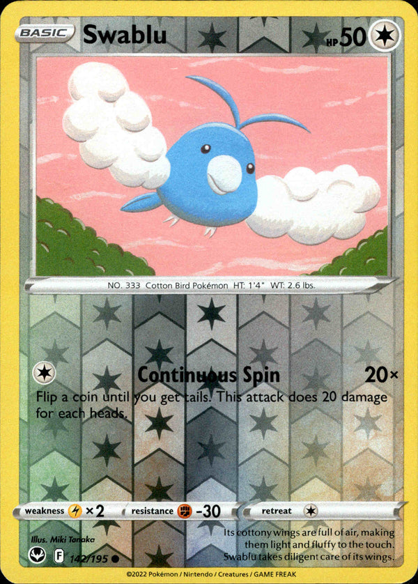 Swablu - 142/195 - Silver Tempest - Reverse Holo - Card Cavern