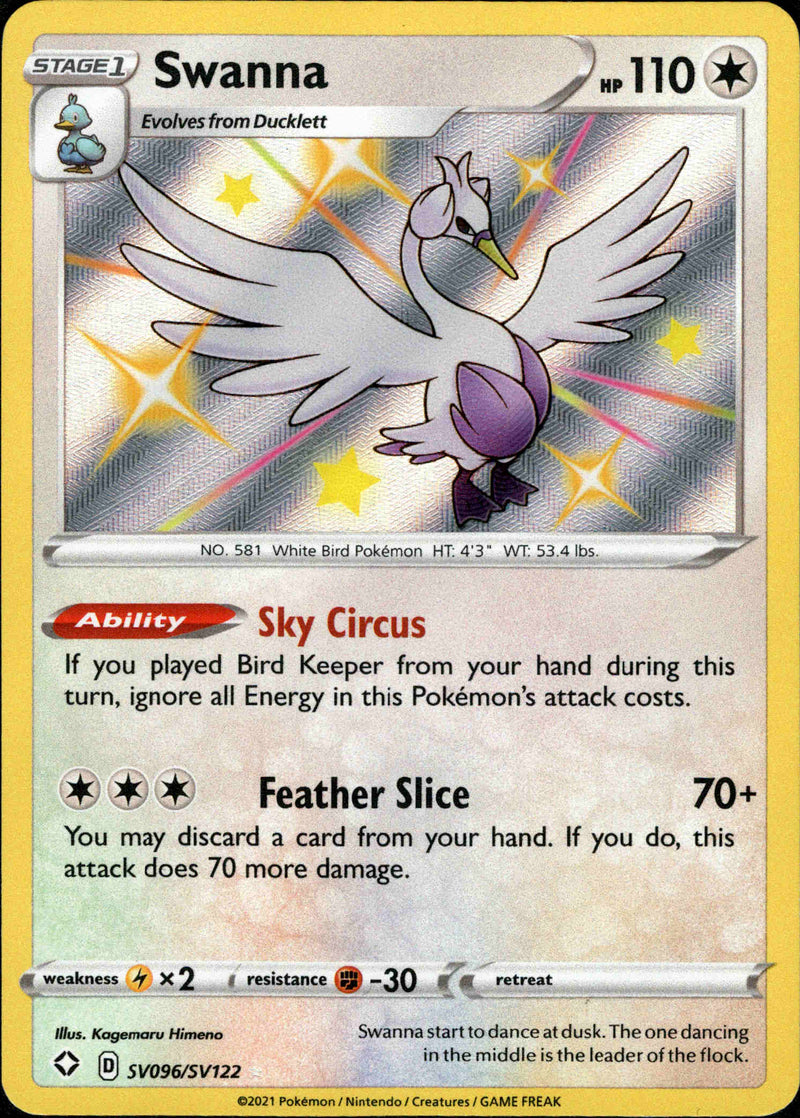 Swanna - SV096/SV122 - Shining Fates - Holo - Card Cavern