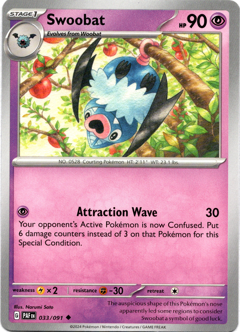 Swoobat - 033/091 - Paldean Fates - Card Cavern