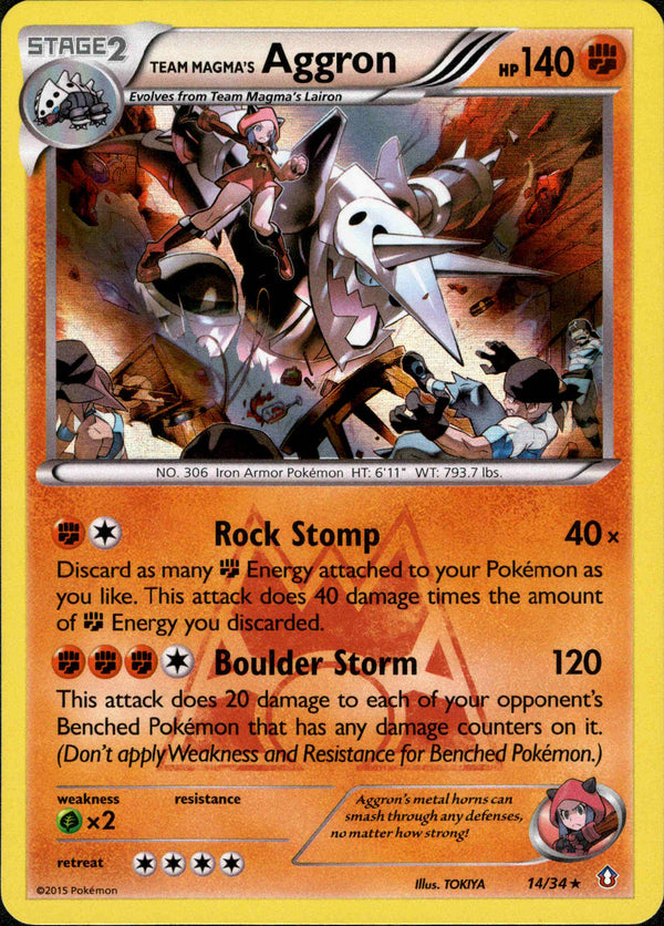 Team Magma's Aggron - 14/34 - Double Crisis - Holo - Card Cavern