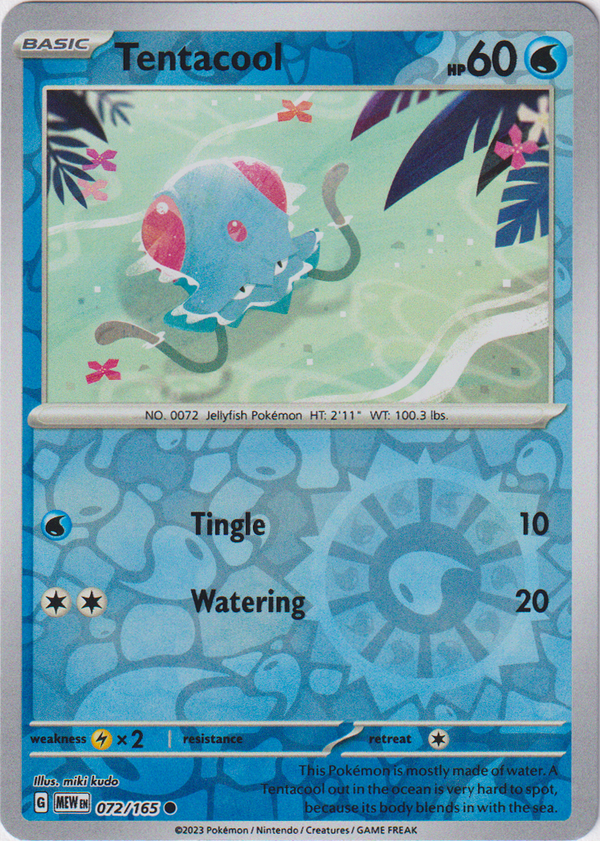 Tentacool - 072/165 - Scarlet & Violet 151 - Reverse Holo - Card Cavern