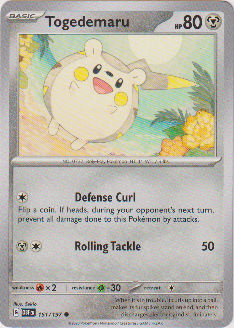 Togedemaru - 151/197 - Obsidian Flames - Card Cavern