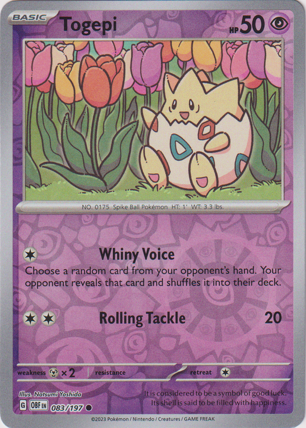 Togepi - 083/197 - Obsidian Flames - Reverse Holo - Card Cavern