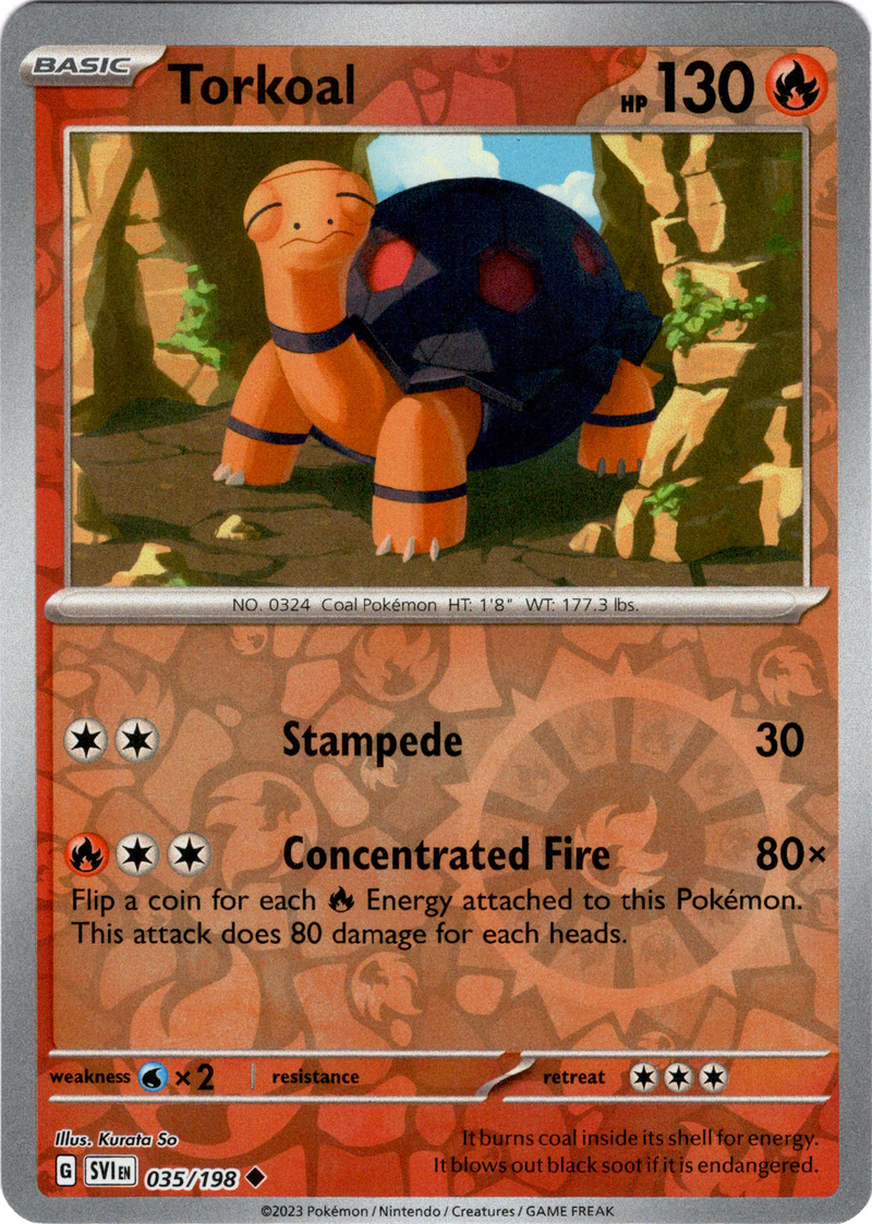 Torkoal - 035/198 - Scarlet & Violet - Reverse Holo - Card Cavern