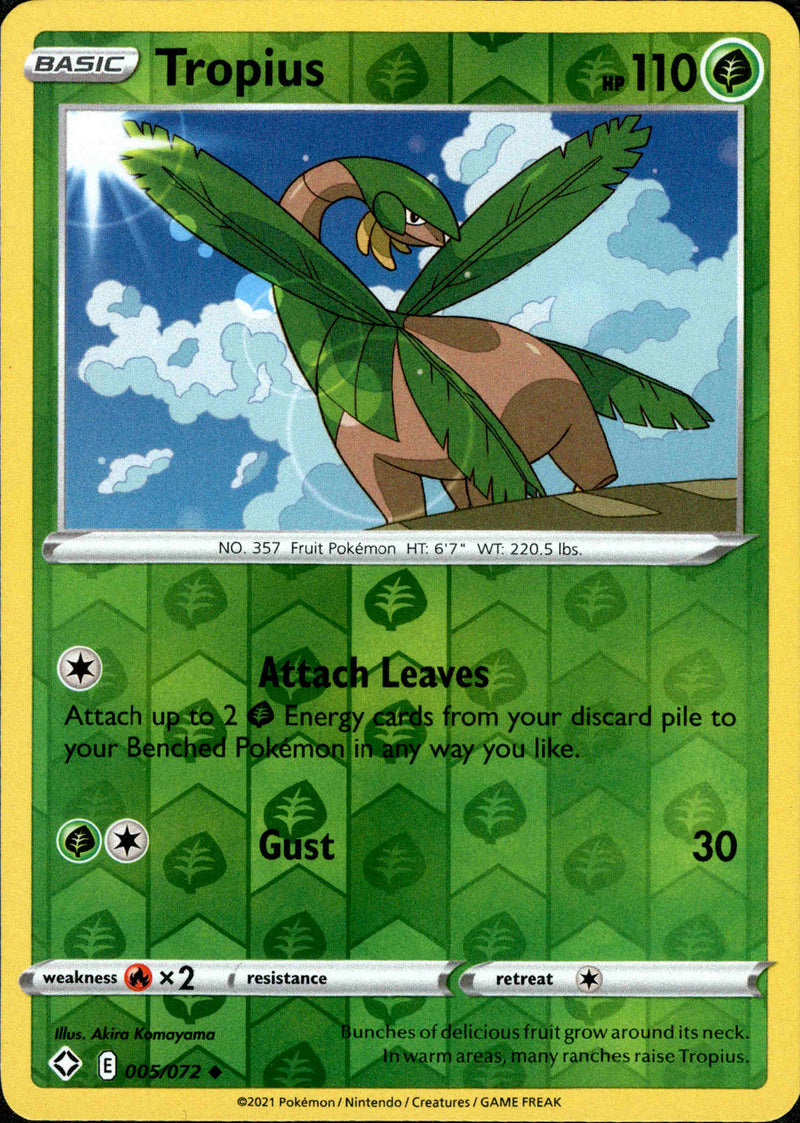 Tropius - 005/072 - Shining Fates - Reverse Holo - Card Cavern